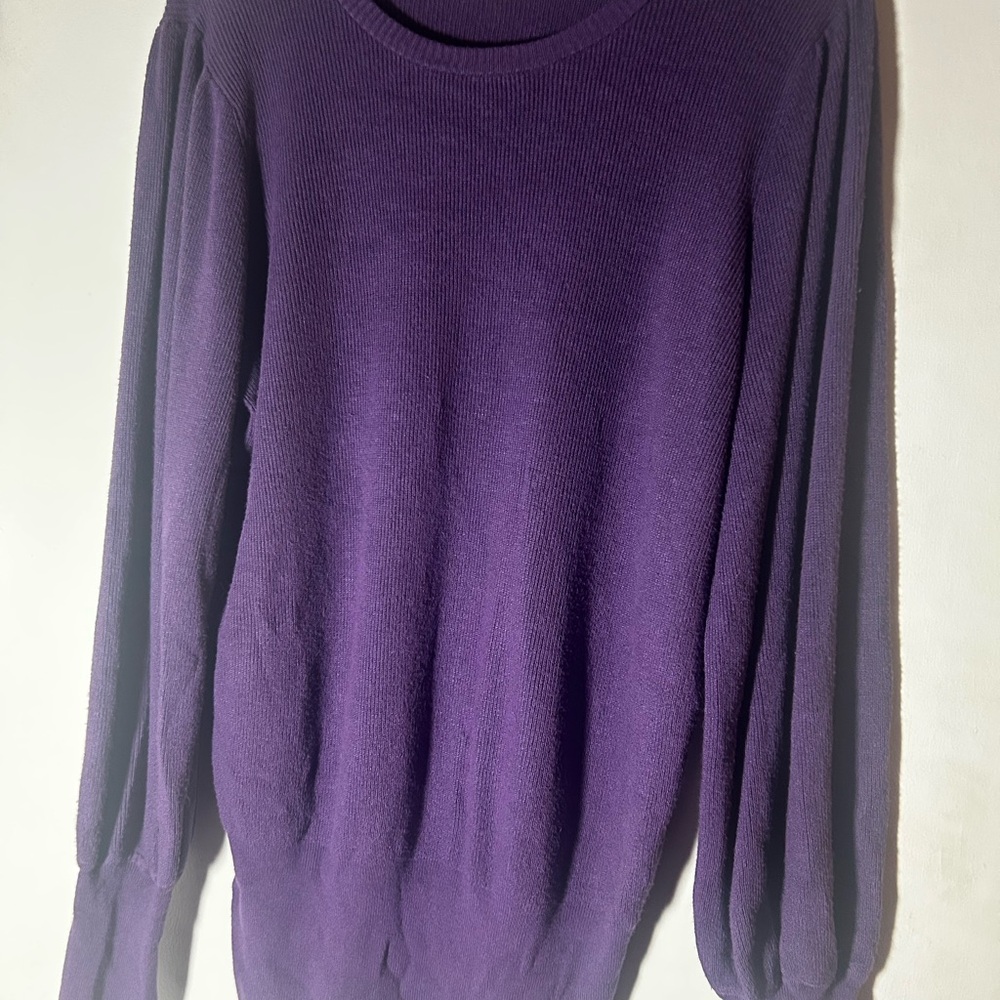 Evri 1X Women’s Purple Knit Sweater Tunic Mom Core
